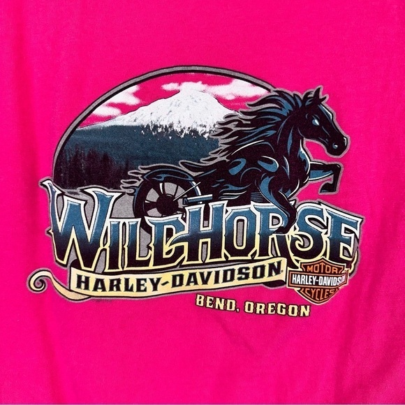 Harley Davidson Women’s Wildhorse Bend Oregon Pink T Shirt Size S - Picture 7 of 7
